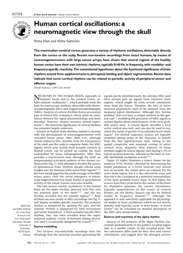 Human Cortical Oscillations: a Neuromagnetic View Through the Skull