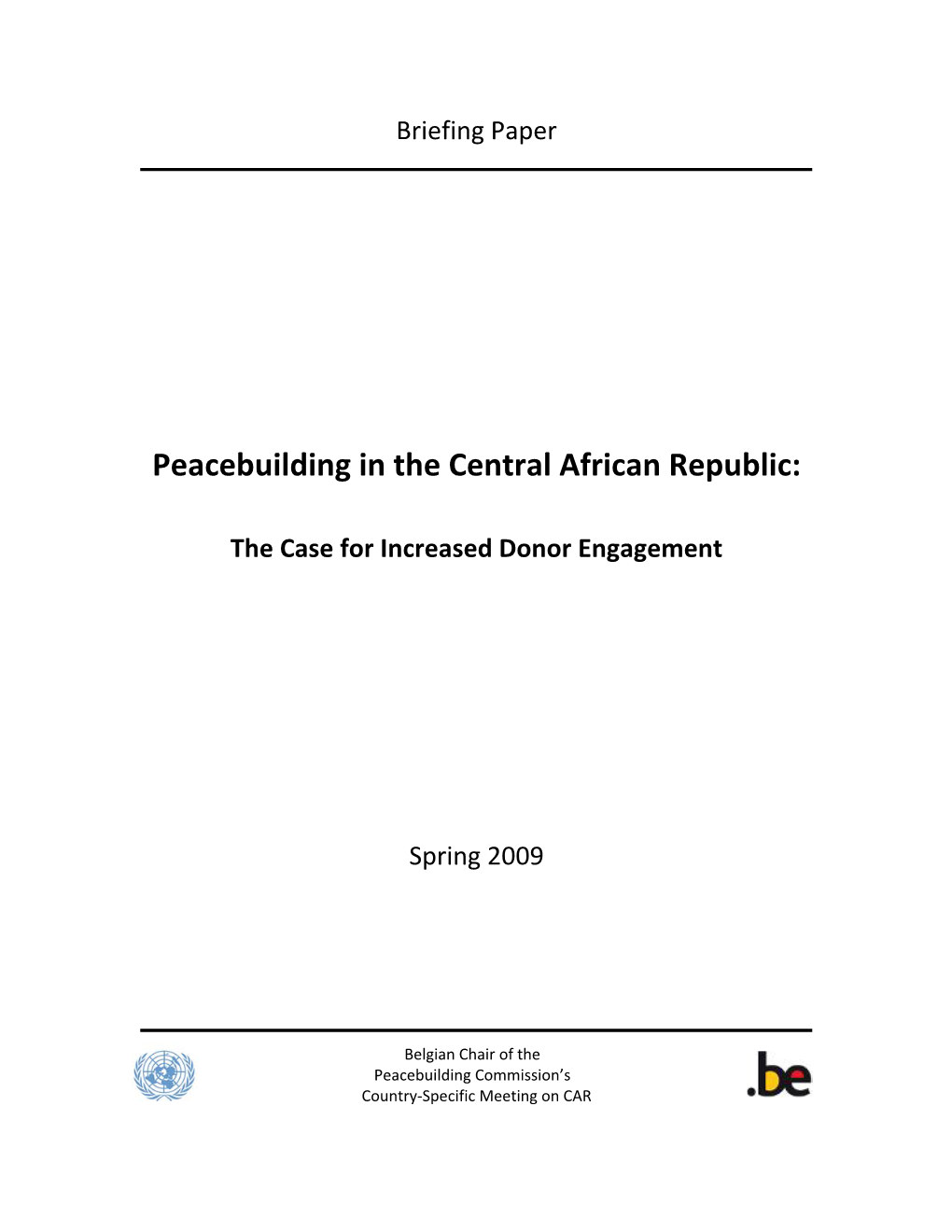 Peacebuilding in the Central African Republic