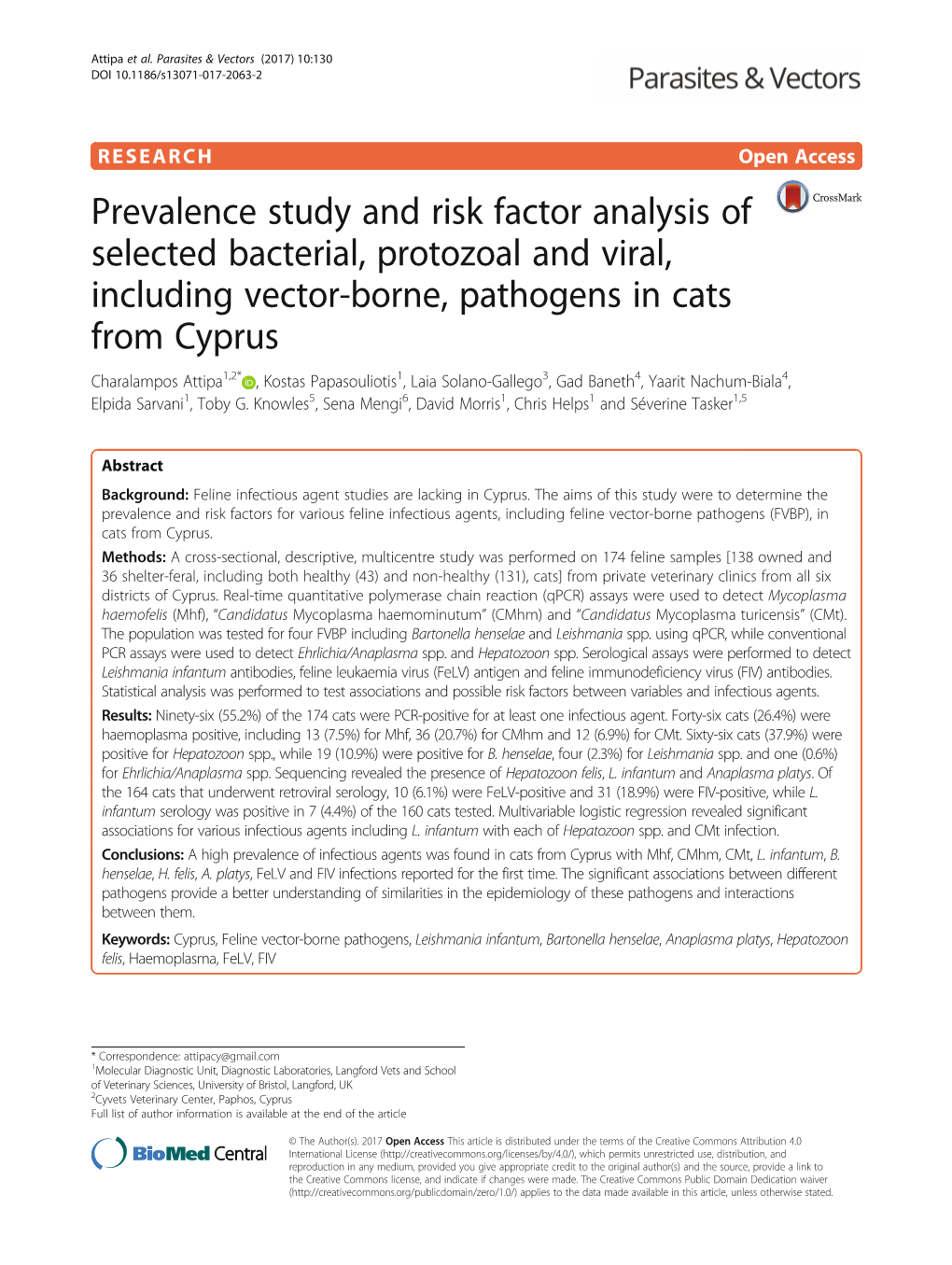Prevalence Study and Risk Factor Analysis of Selected Bacterial