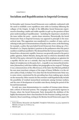 Socialism and Republicanism in Imperial Germany