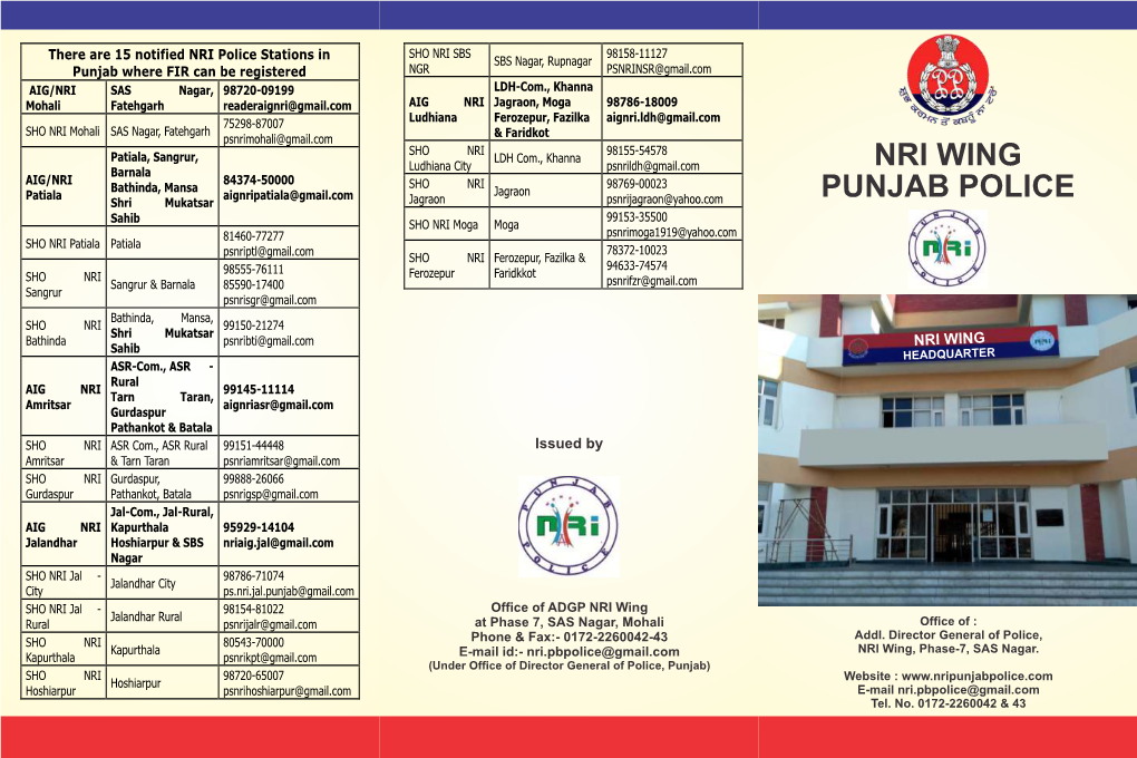 Nri Wing Punjab Police