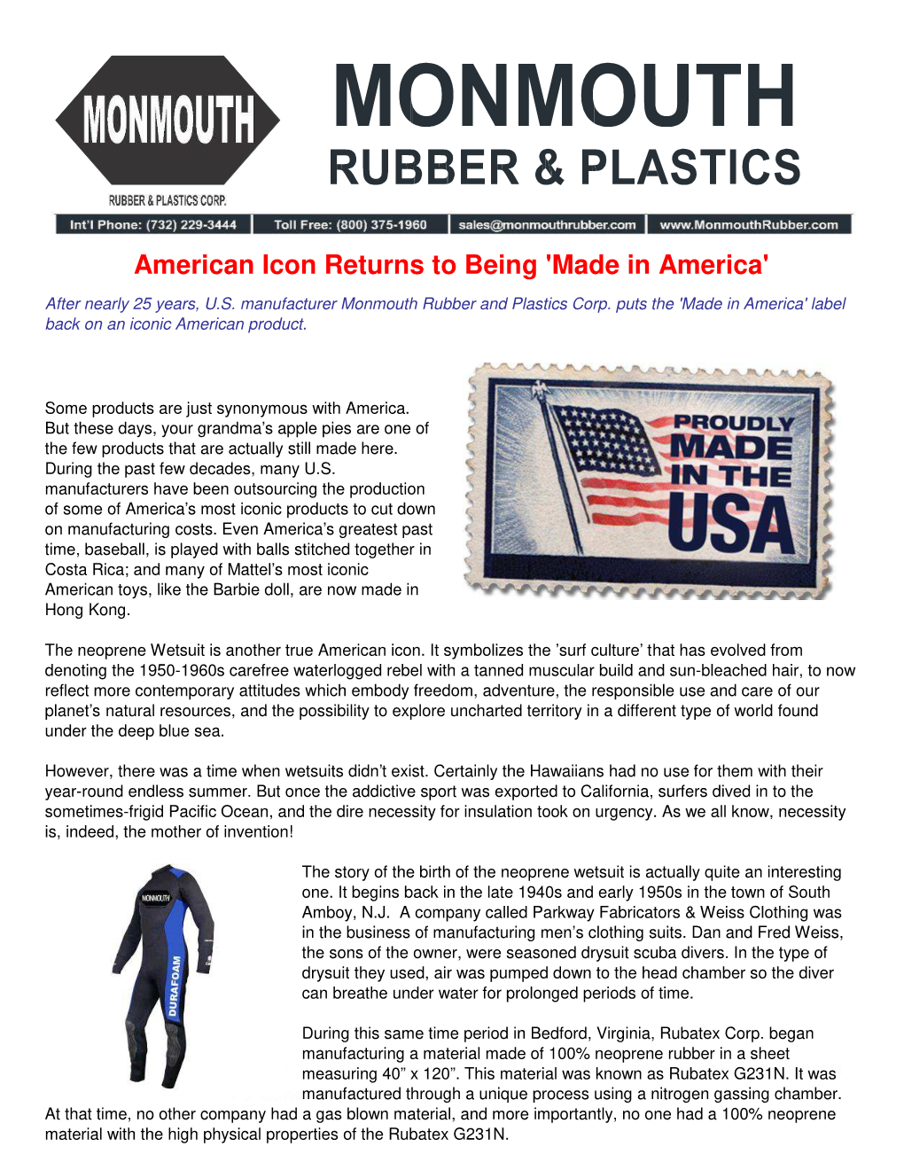 Neoprene Rubber Wetsuit Material History Of