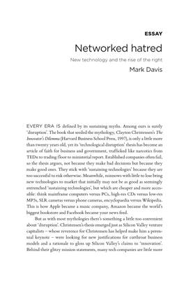 Networked Hatred New Technology and the Rise of the Right Mark Davis