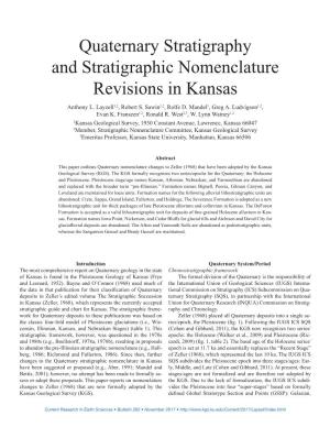 Quaternary Stratigraphy and Stratigraphic Nomenclature Revisions in Kansas Anthony L