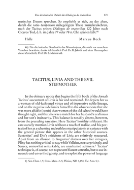 Tacitus, Livia and the Evil Stepmother