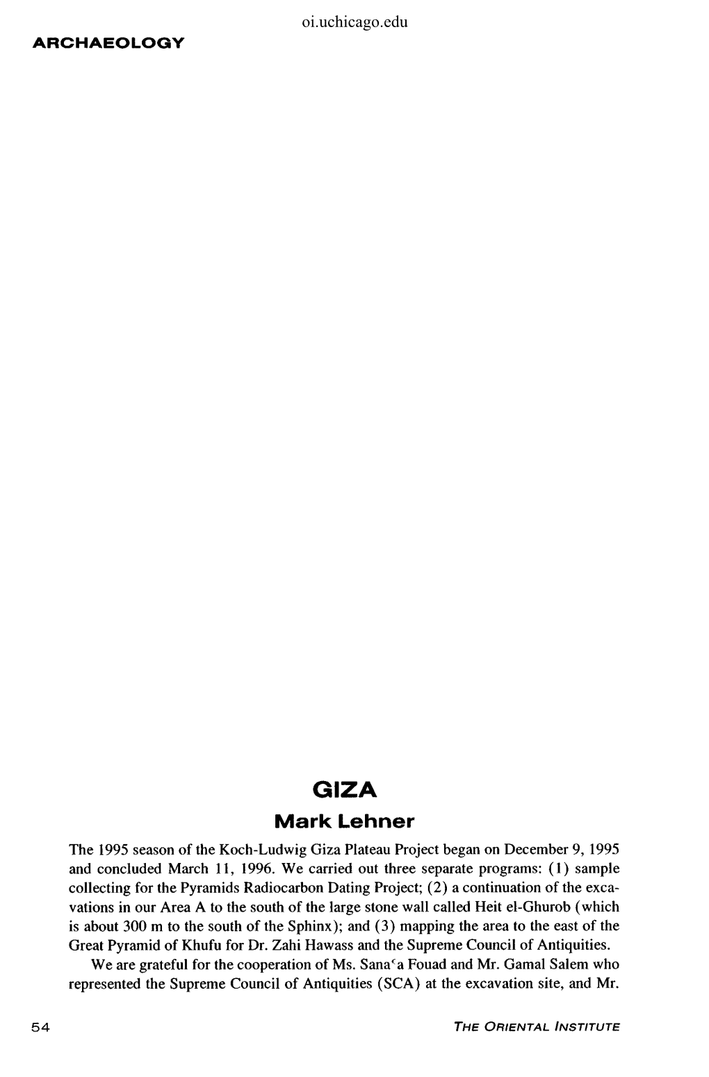 GIZA. Mark Lehner