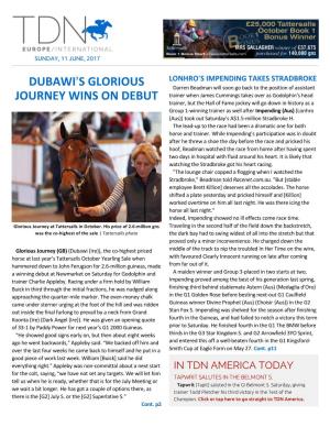 Dubawi=S Glorious Journey Wins on Debut Cont