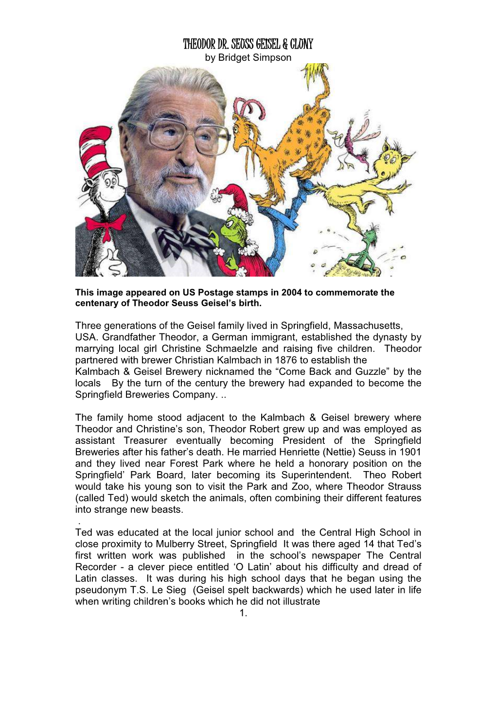 Theodor Dr. Seuss Geisel & Cluny