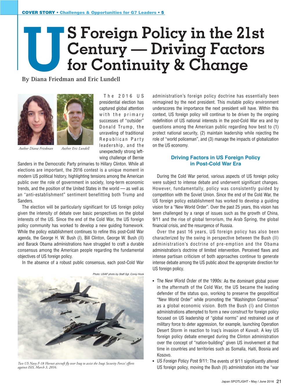 S Foreign Policy in the 21St Century — Driving Factors for Continuity & Change