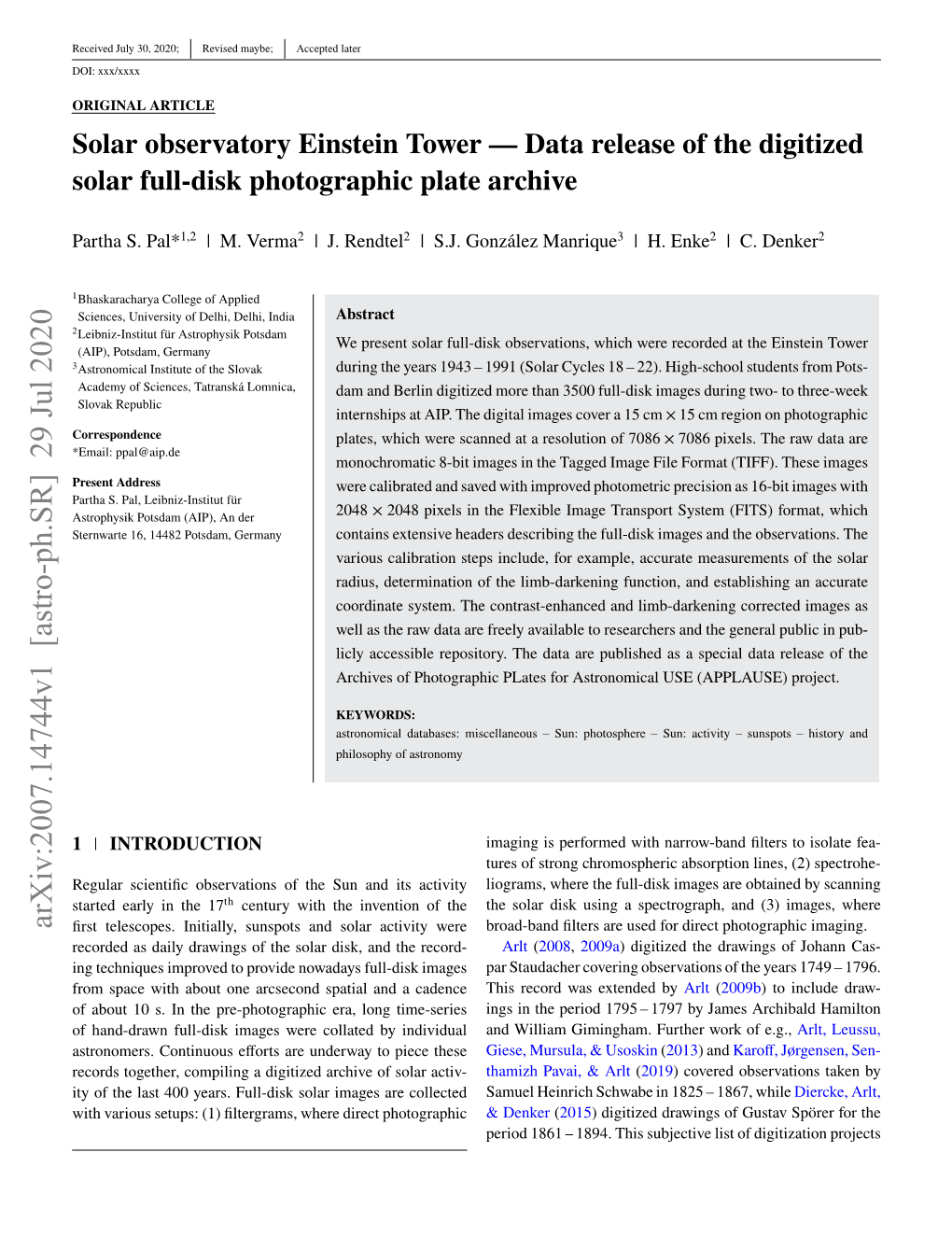 Data Release of the Digitized Solar Full-Disk Photographic Plate Archive