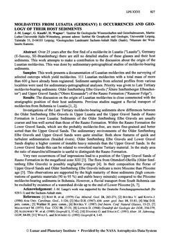 Moldavites from Lusatia (Germany) I: Occurrences and Geo- Logy of Their Host Sediments J.-M