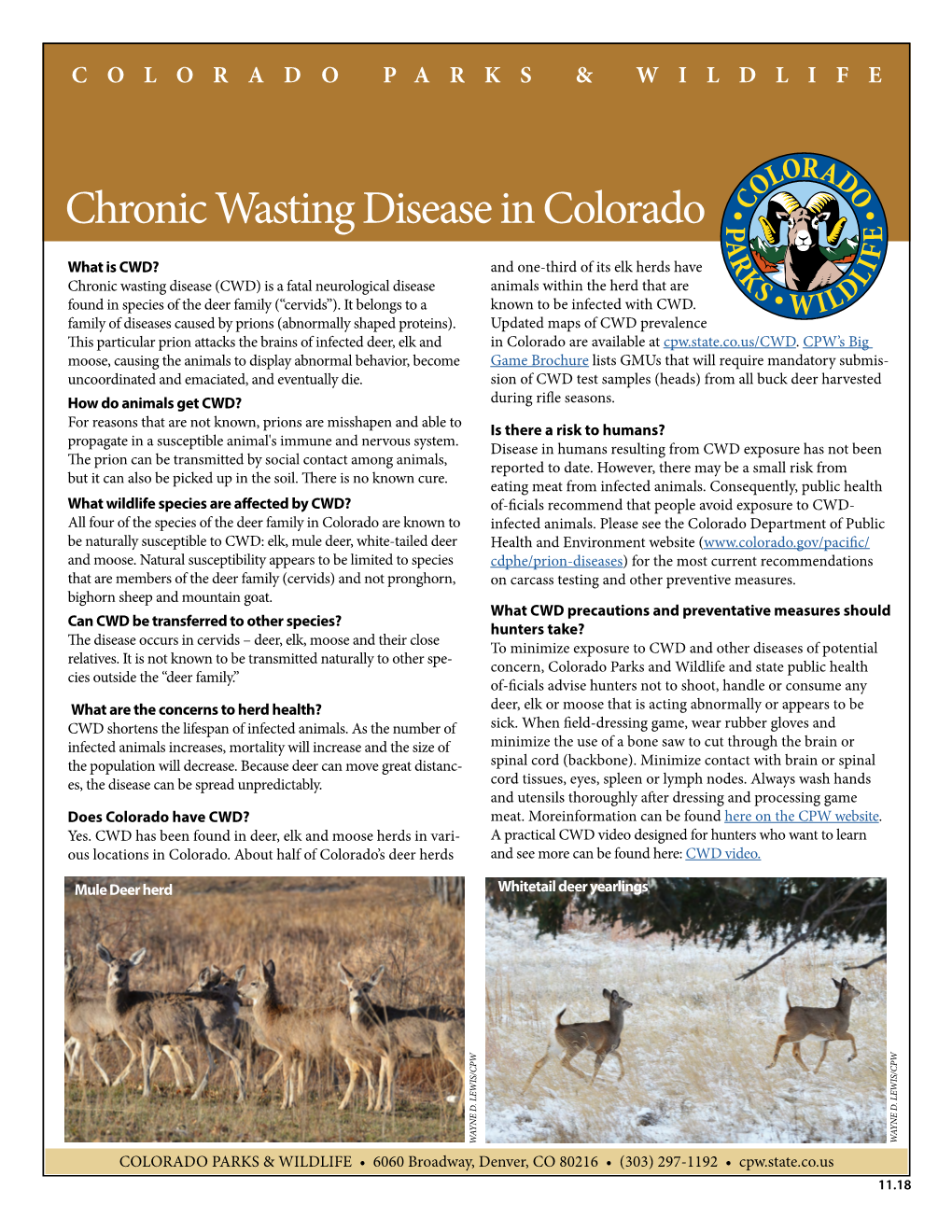 Chronic Wasting Disease in Colorado