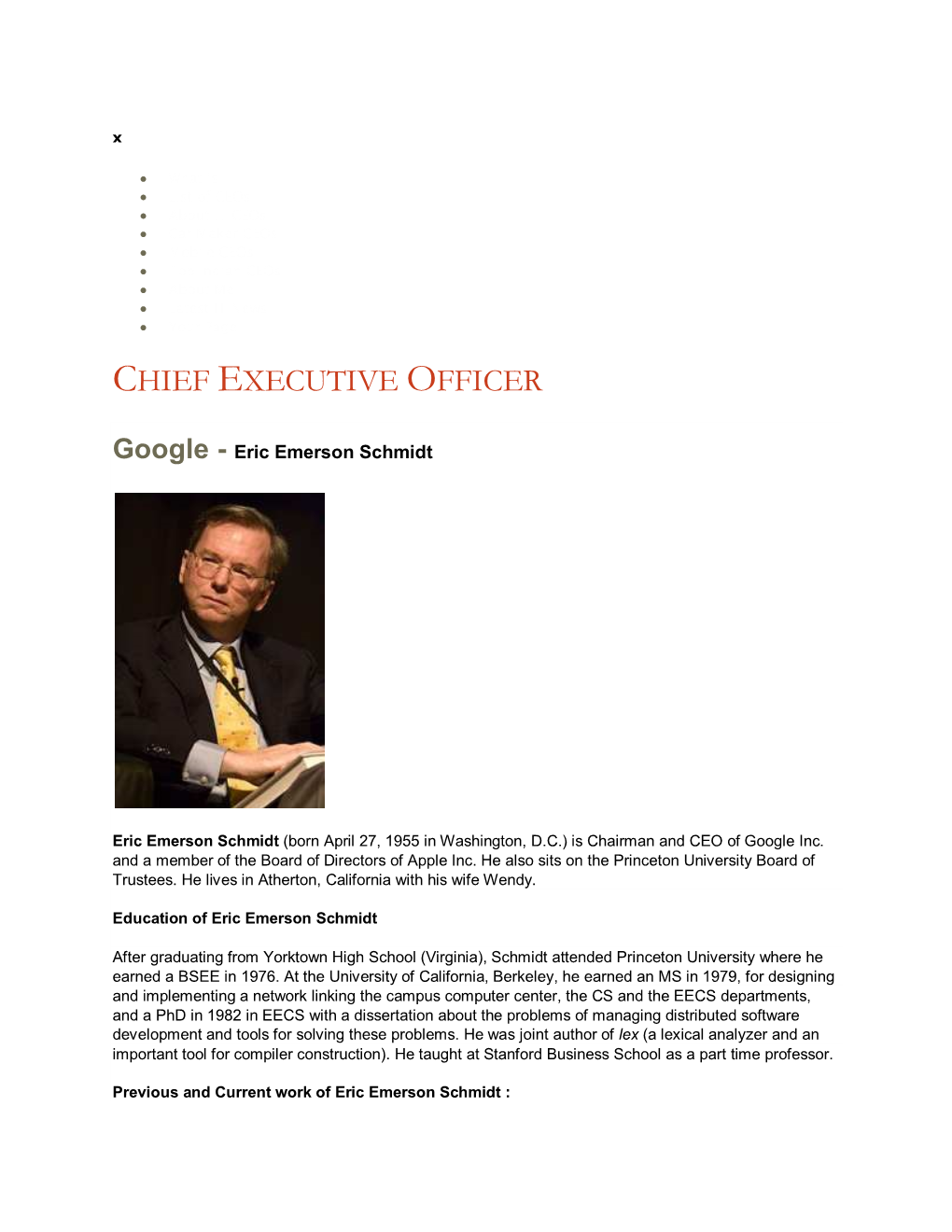 Chief Executive Officer