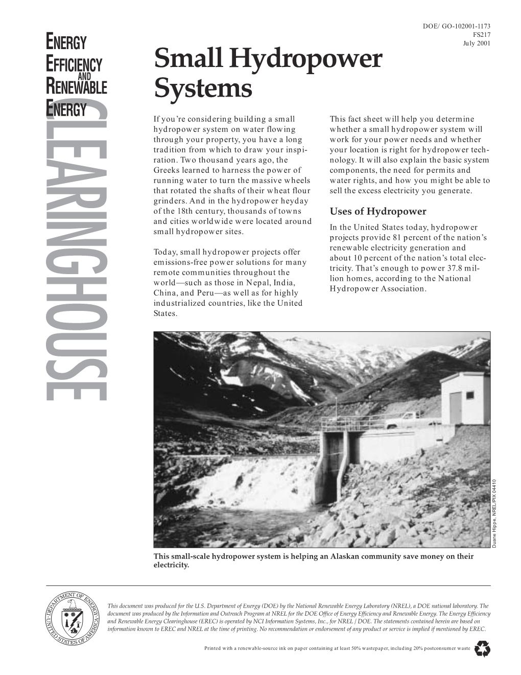 Small Hydropower Systems