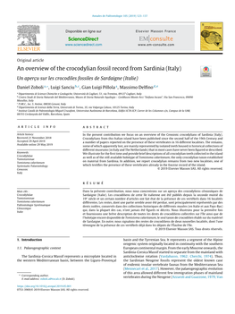 An Overview of the Crocodylian Fossil Record from Sardinia (Italy)