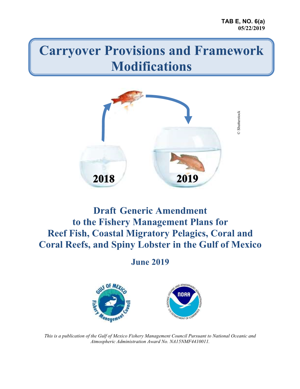 Carryover Provisions and Framework Modifications