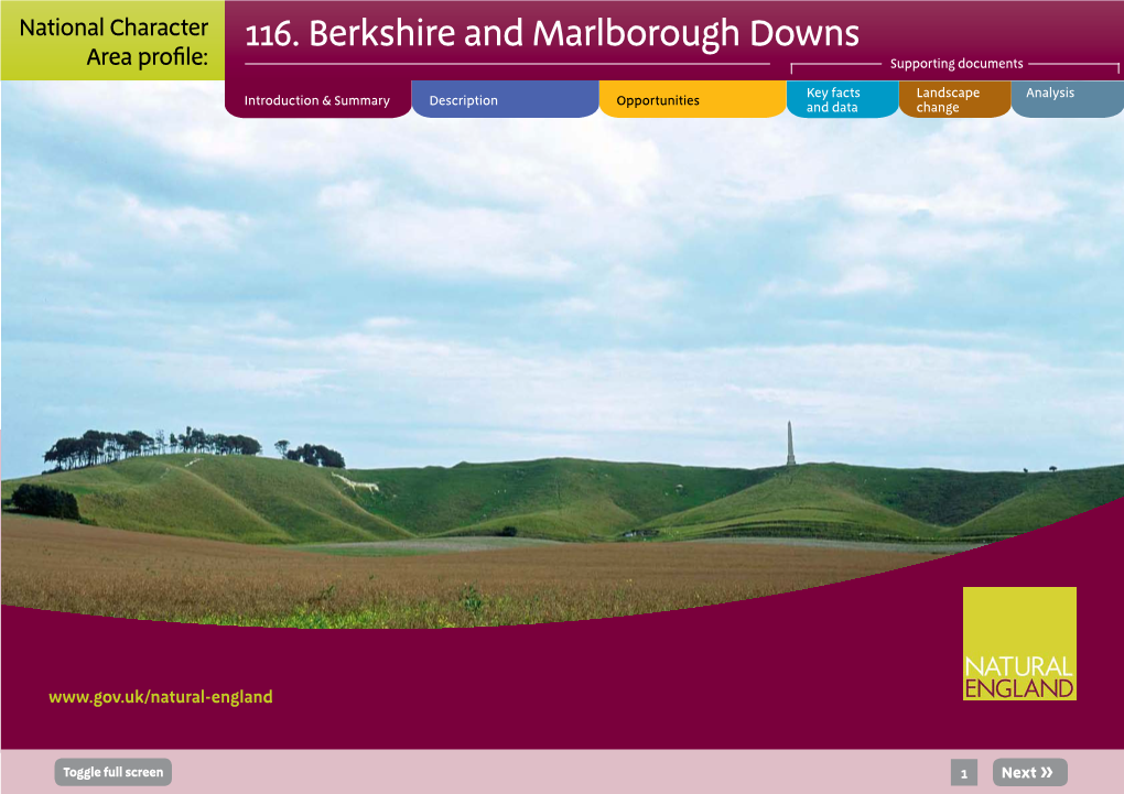 116. Berkshire and Marlborough Downs Area Profile: Supporting Documents