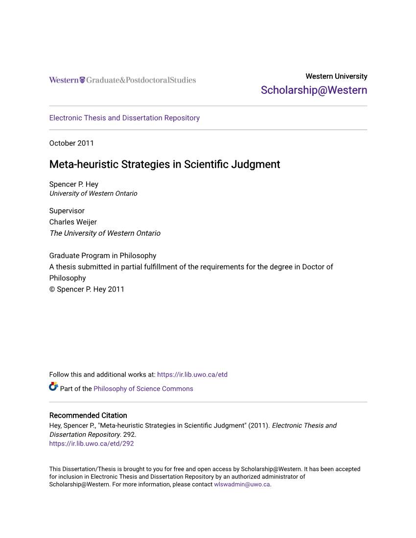 Meta-Heuristic Strategies in Scientific Judgment