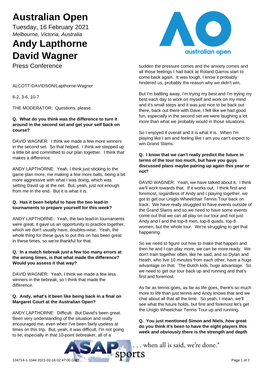 Australian Open Andy Lapthorne David Wagner