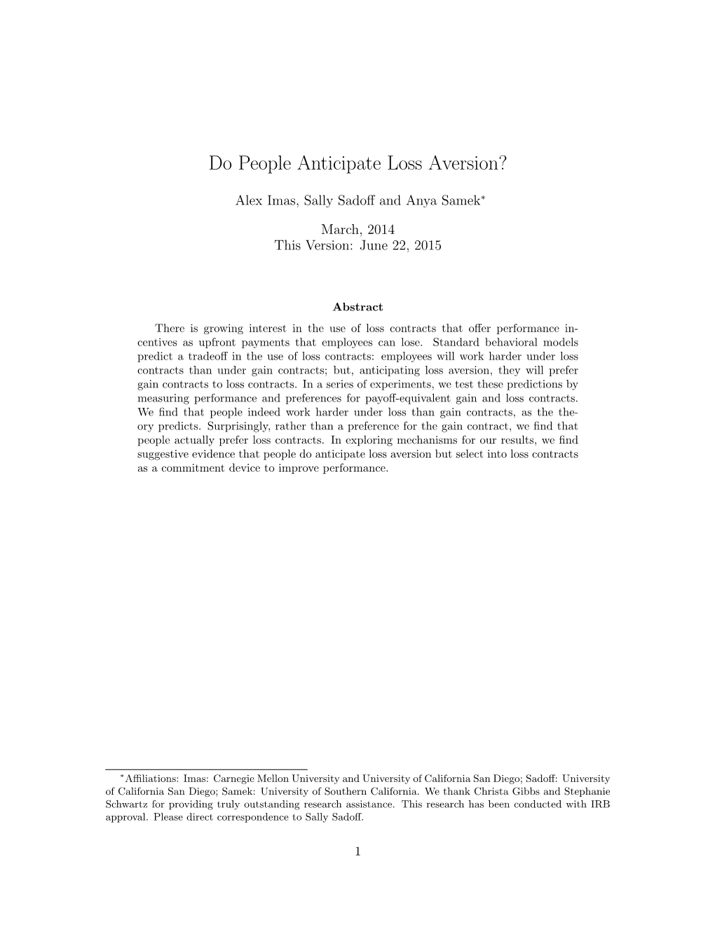 Do People Anticipate Loss Aversion?