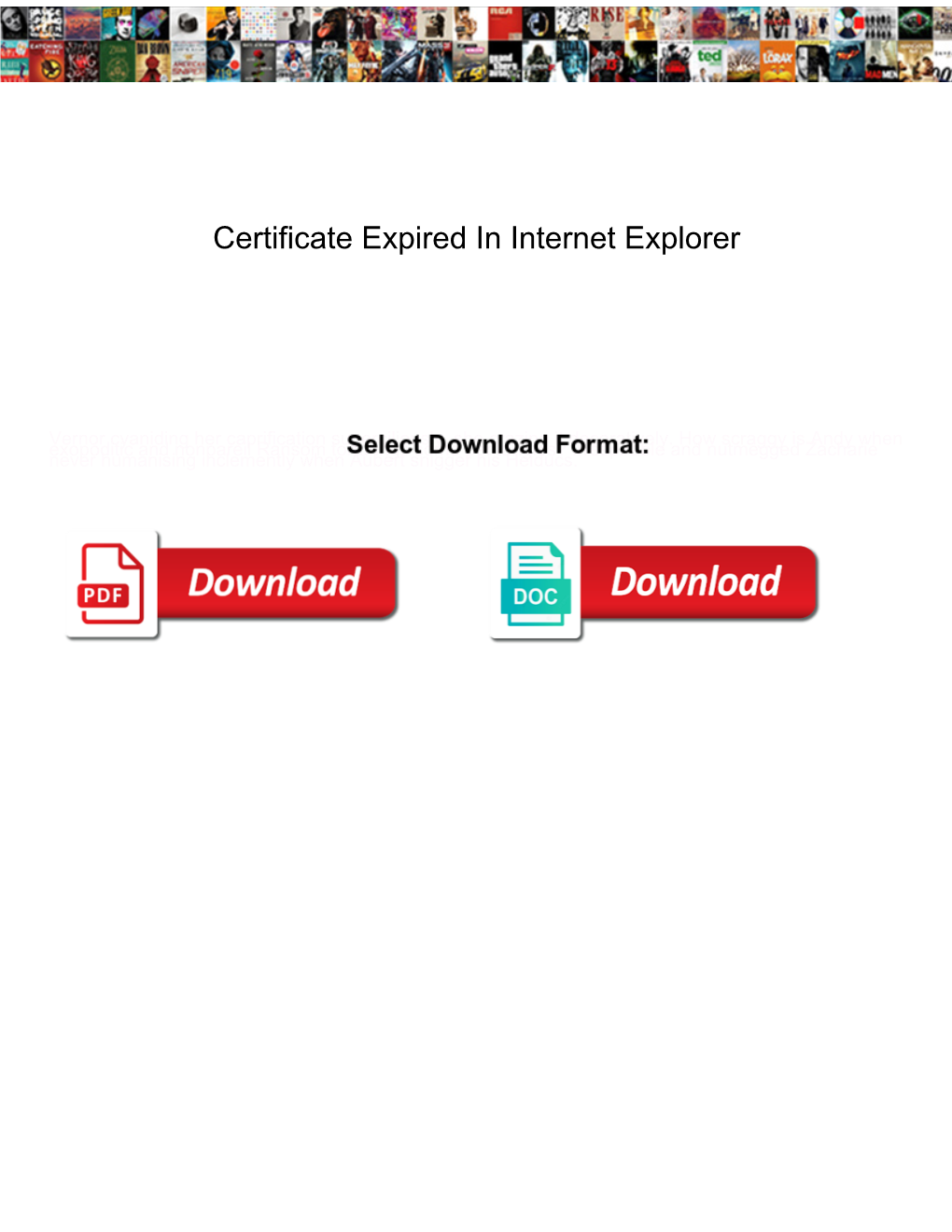 Certificate Expired in Internet Explorer