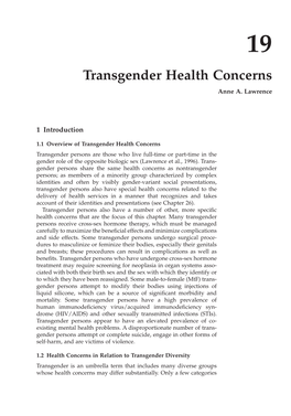 Transgender Health Concerns Anne A