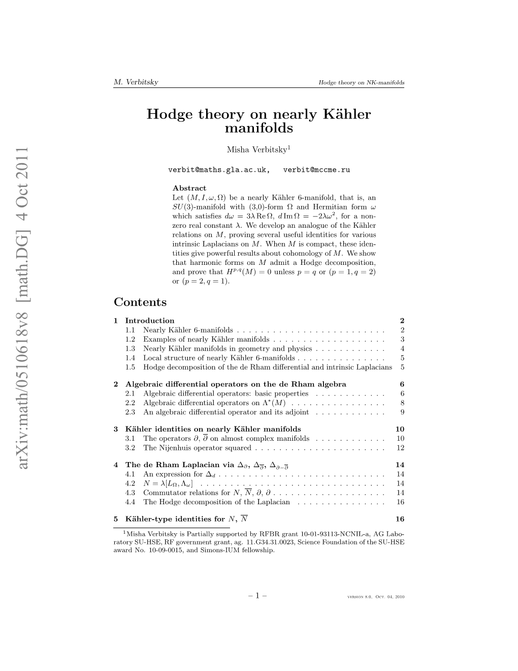 Hodge Theory on Nearly Kähler Manifolds