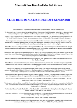 Minecraft Free Download Mac Full Version