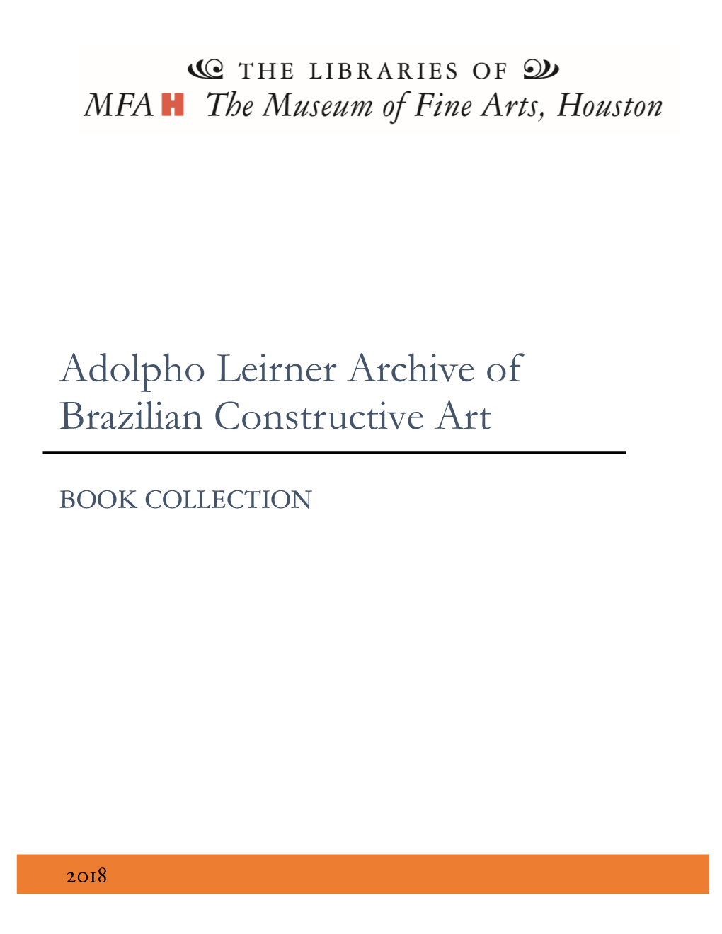 Adolpho Leirner Archive of Brazilian Constructive Art