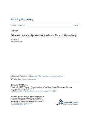 Advanced Vacuum Systems for Analytical Electron Microscopy