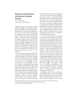 "Women's and Feminist Activism in Western Europe" In