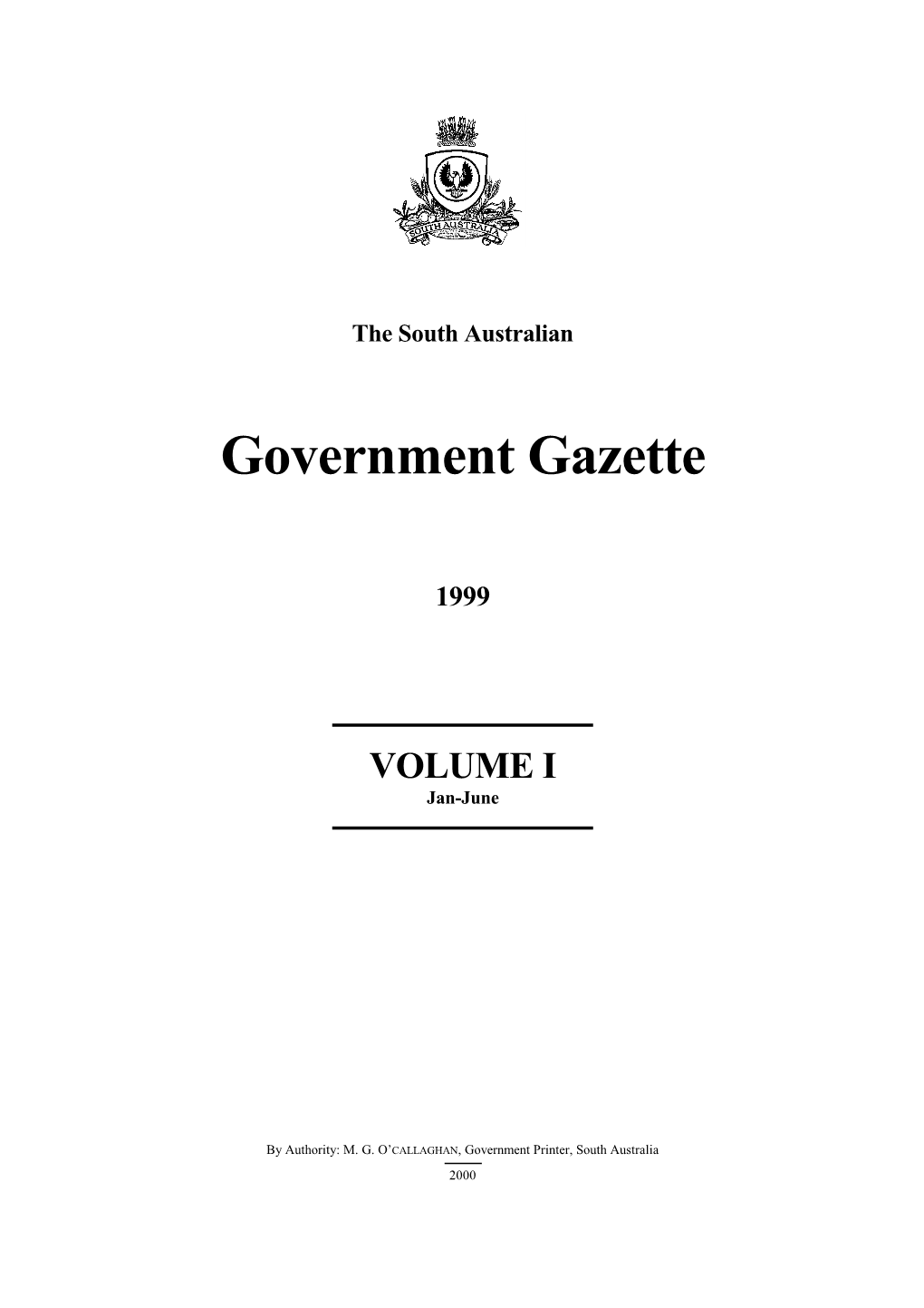 SOUTH AUSTRALIAN GOVERNMENT GAZETTE [July-December