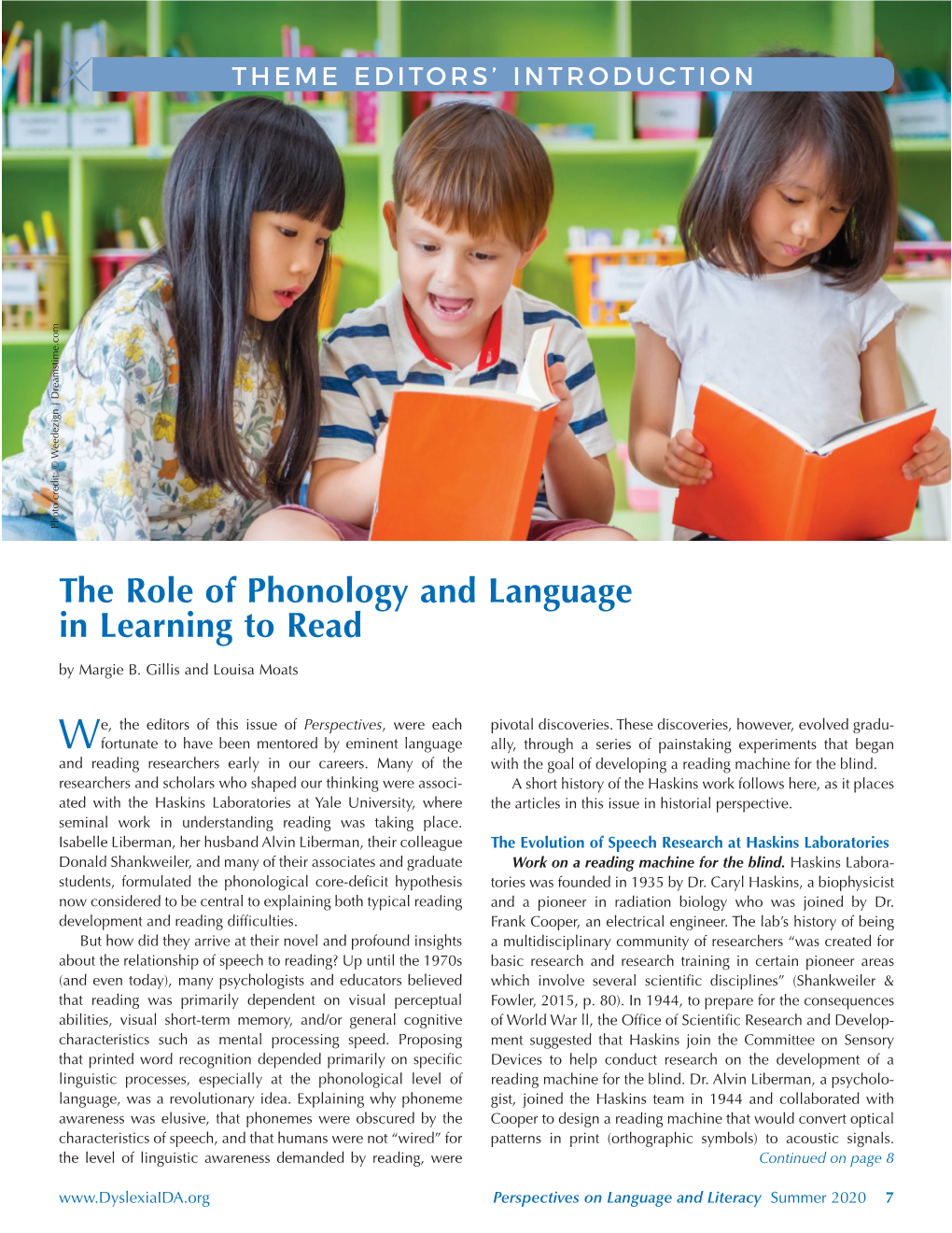 The Role of Phonology and Language in Learning to Read by Margie B