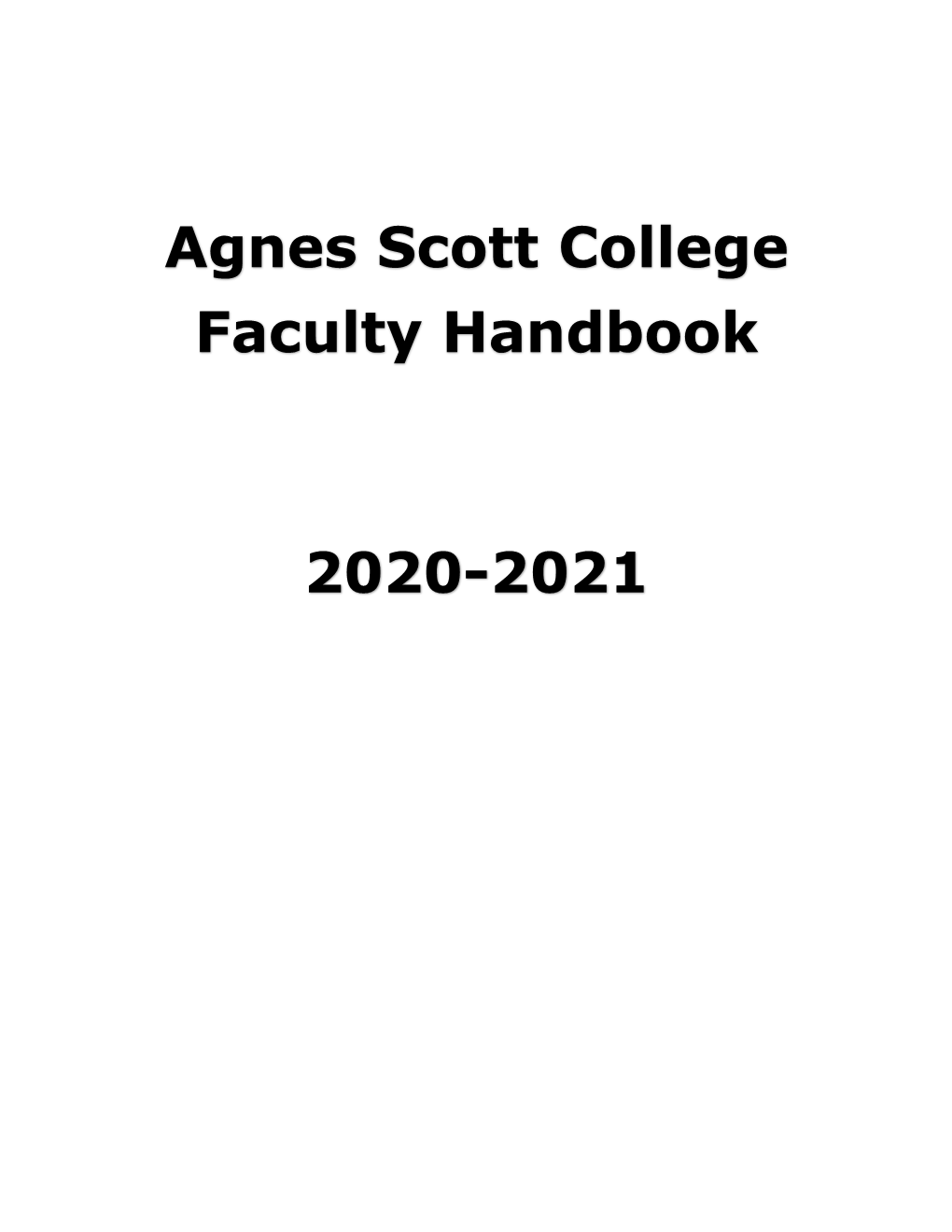 Faculty Handbook 2020-2021