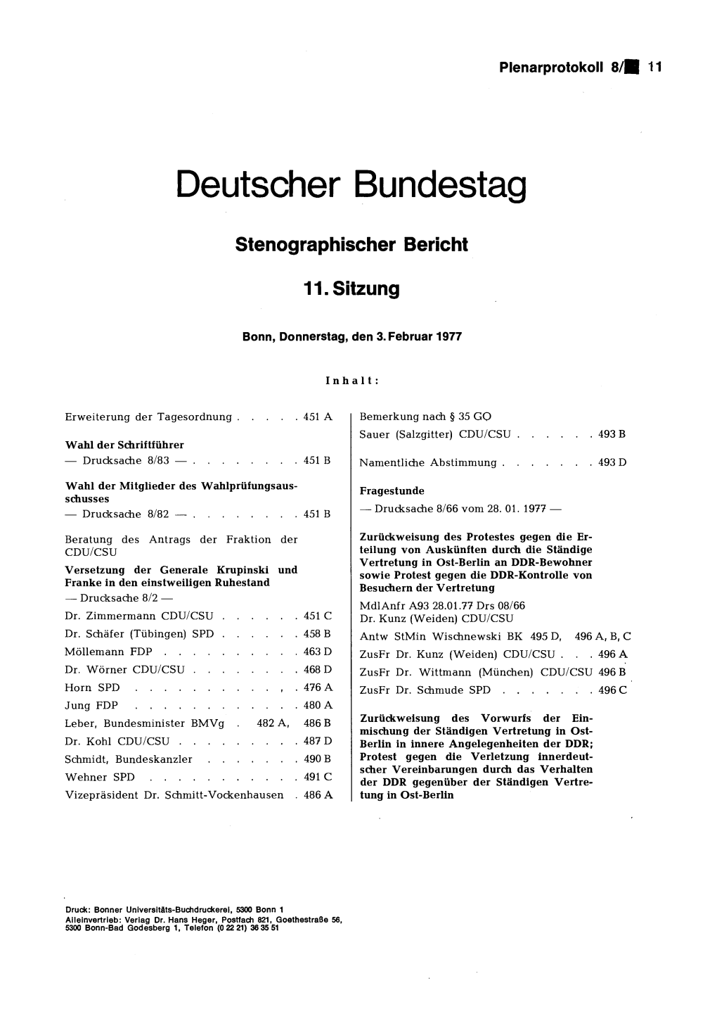 Stenographischer Bericht 11. Sitzung