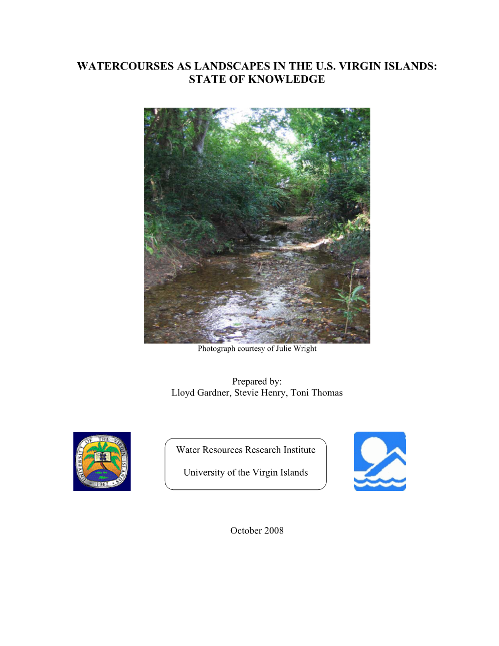 Watercourses As Landscapes in the US Virgin Islands