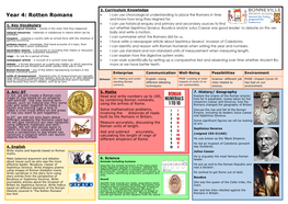 Rotten Romans  I Can Use Chronological Understanding to Place the Romans in Time and Know How Long They Reigned For