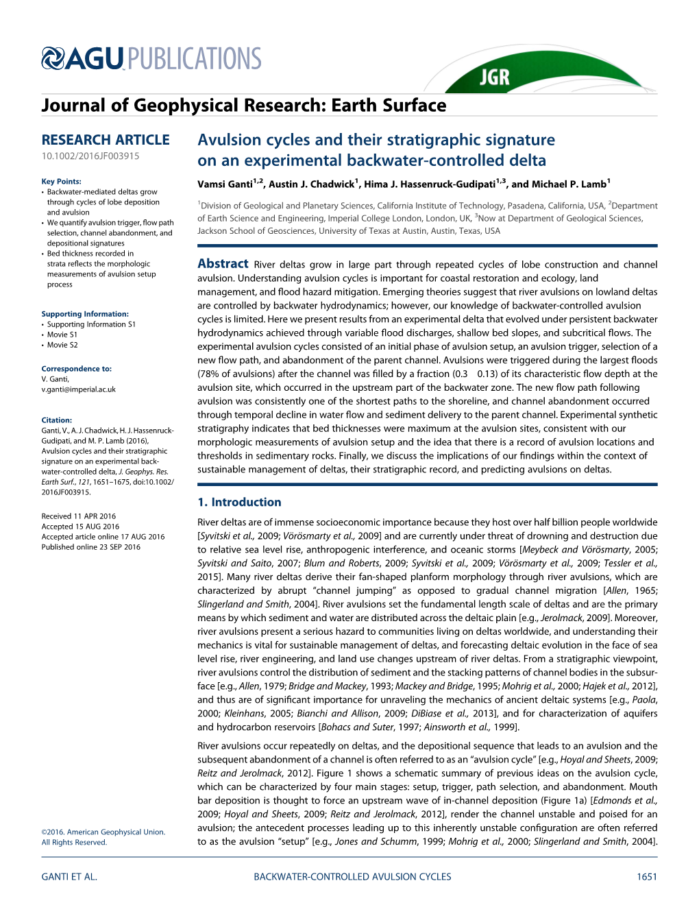 Avulsion Cycles and Their Stratigraphic Signature on an Experimental