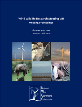 Wind Wildlife Research Meeting VIII Meeting Proceedings