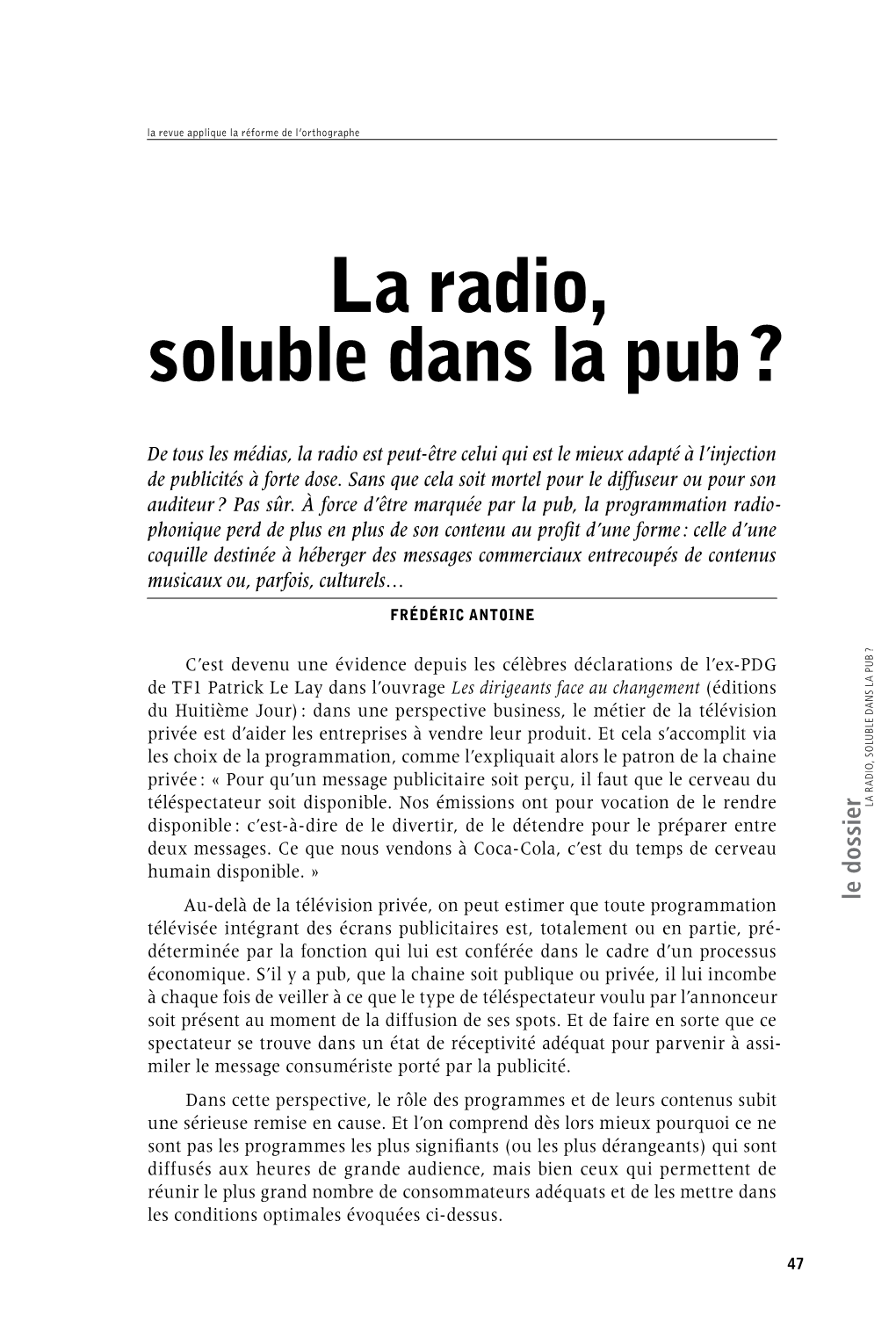 La Radio, Soluble Dans La Pub ?