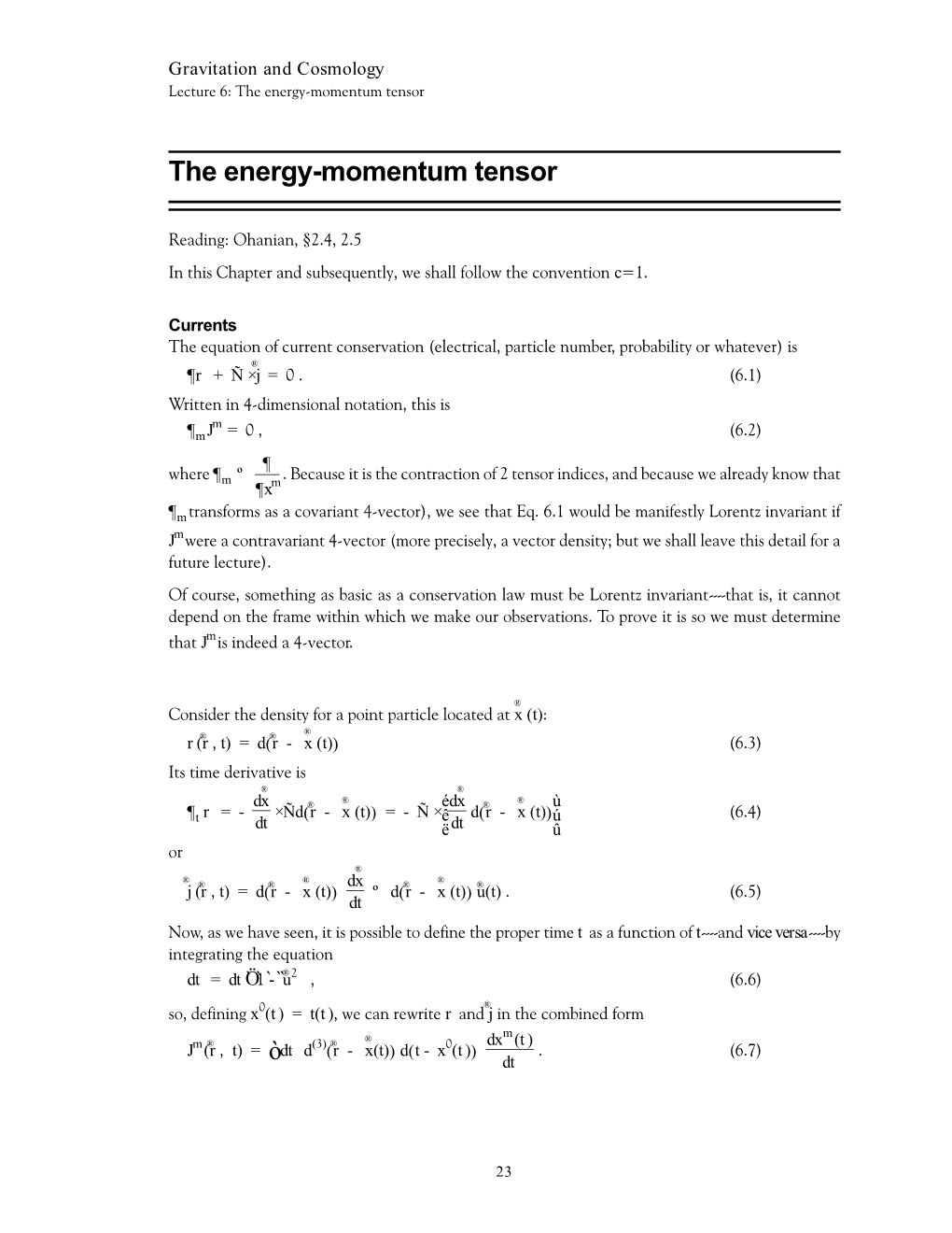 The Energy-Momentum Tensor