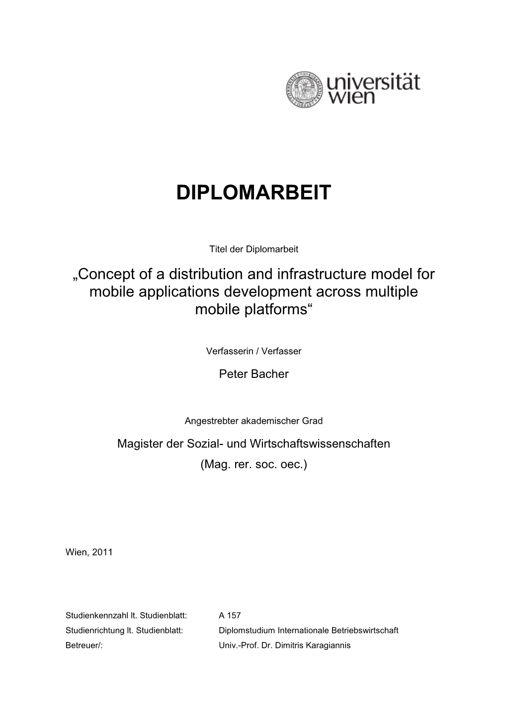 Open Model for the Distribution of Mobile Applications on Multiple Platforms