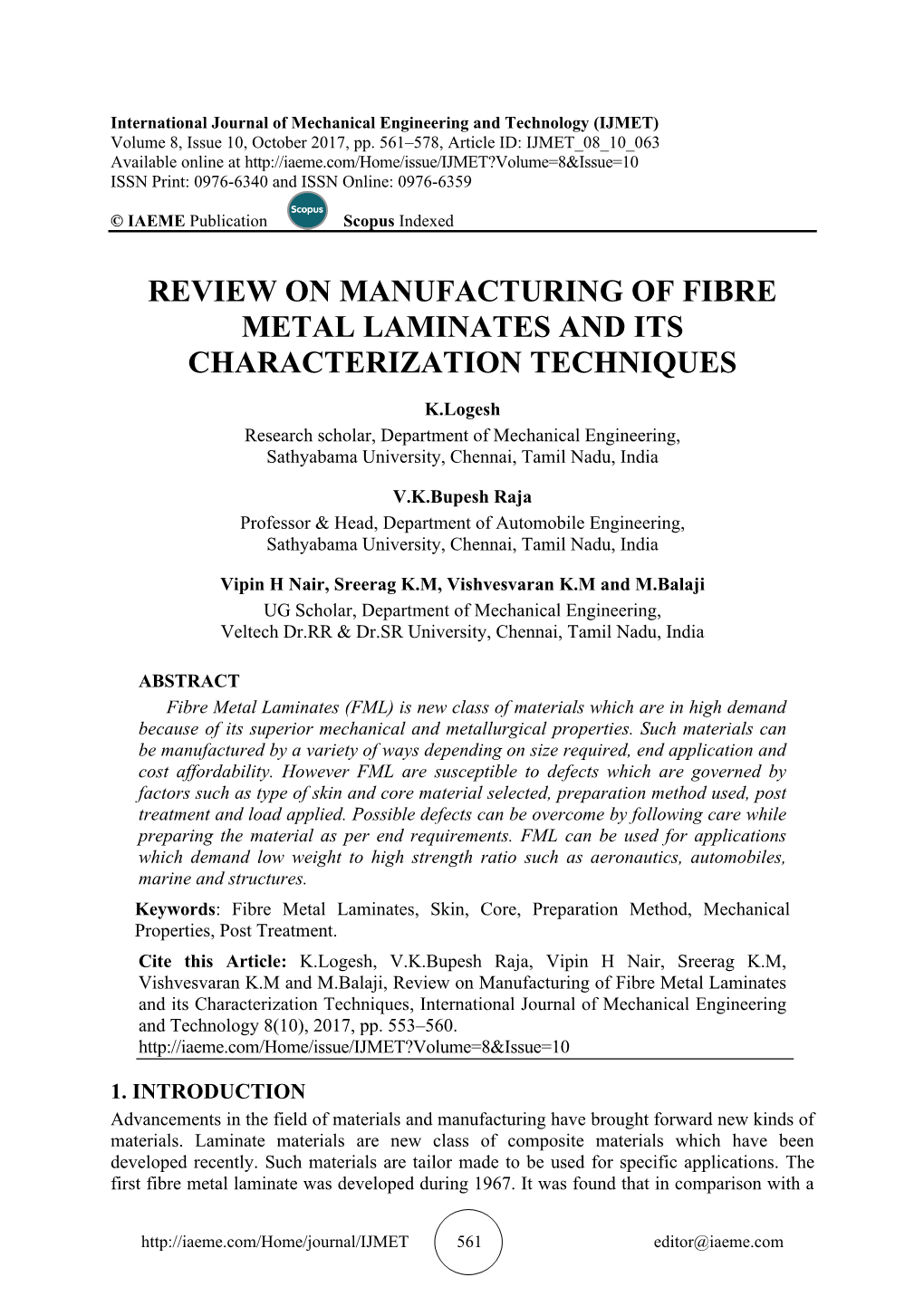 Review on Manufacturing of Fibre Metal Laminates and Its Characterization Techniques
