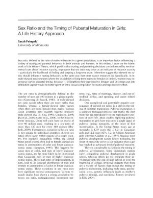 Sex Ratio and the Timing of Pubertal Maturation in Girls: a Life History Approach