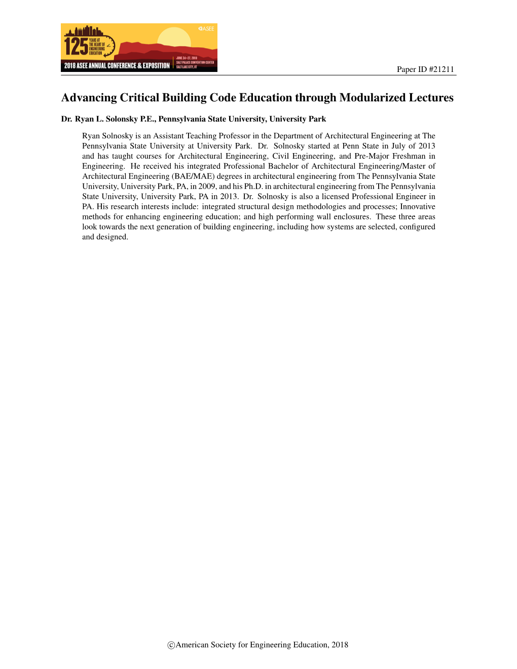 Advancing Critical Building Code Education Through Modularized Lectures