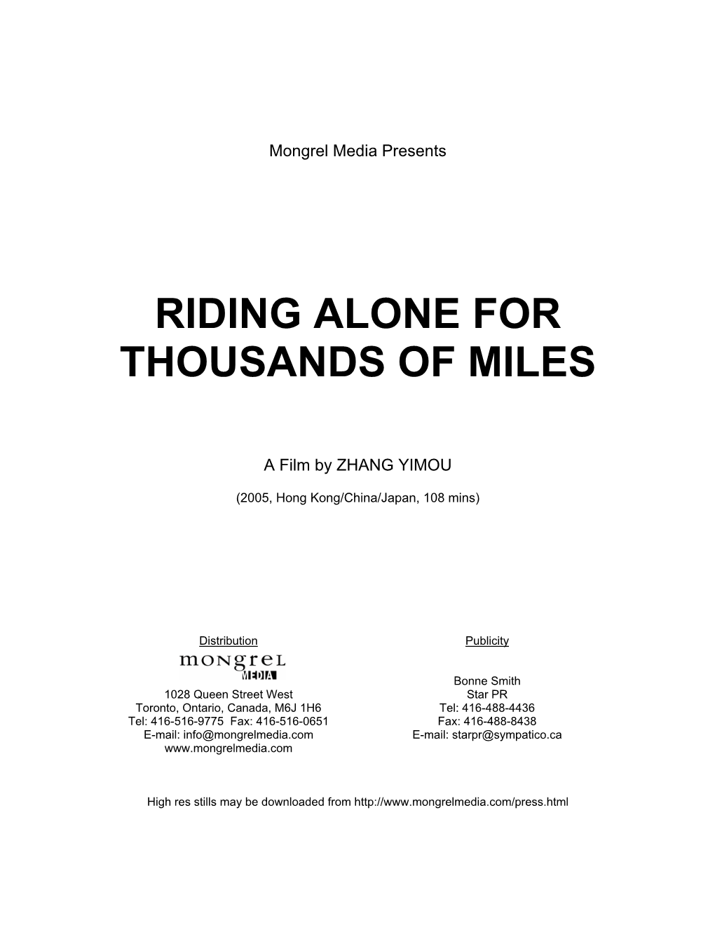 Riding Alone for Thousands of Miles