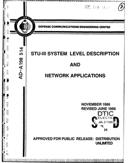 STU-III System Level Description and Network Applications