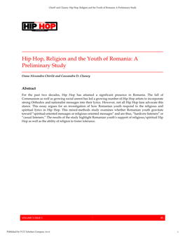 Hip Hop, Religion and the Youth of Romania: a Preliminary Study