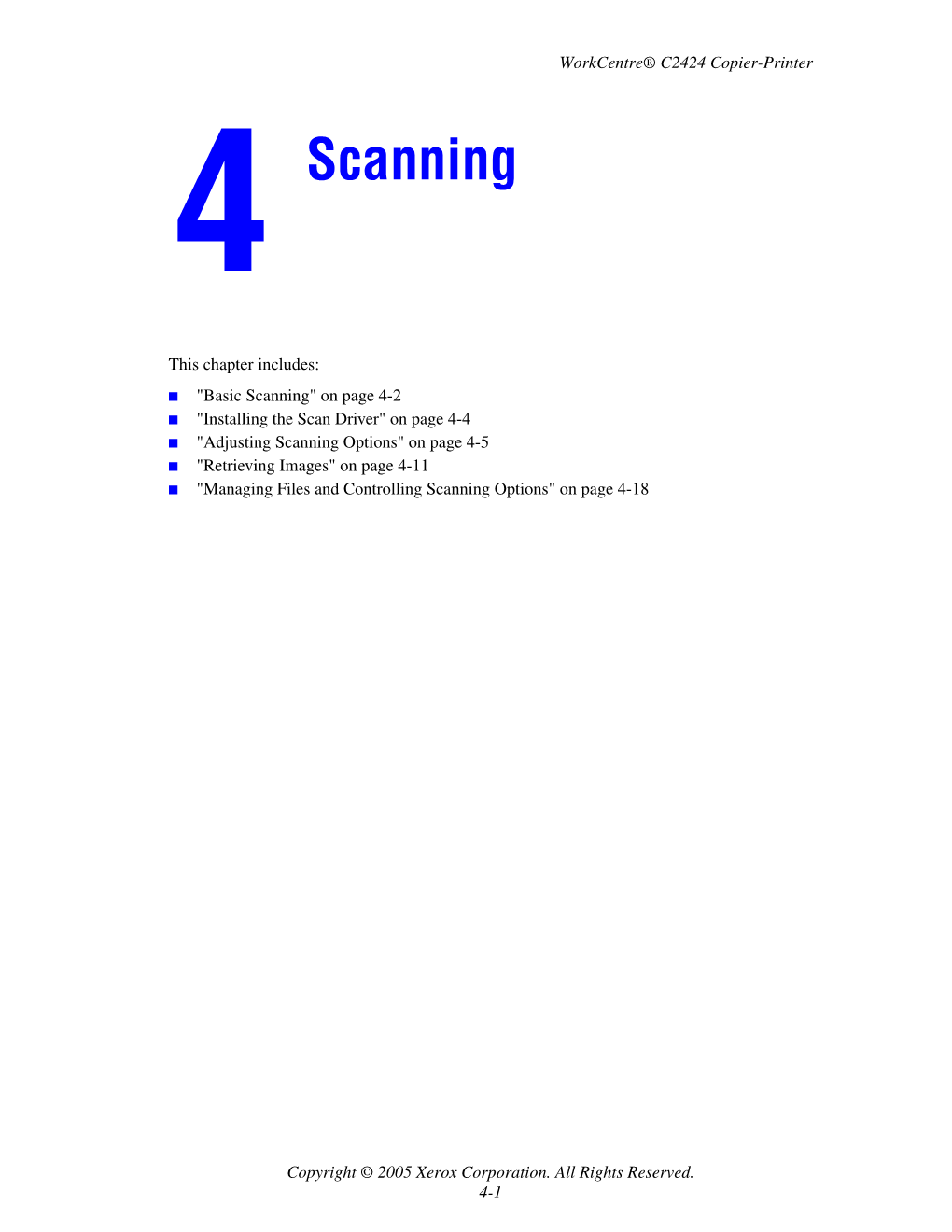 Xerox Workcentre C2424 Copier-Printer User Guide: Scanning