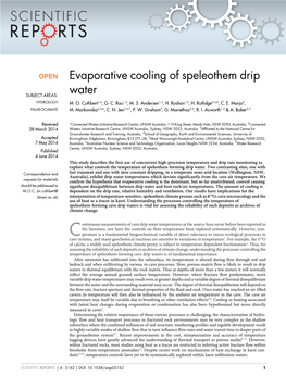 Evaporative Cooling of Speleothem Drip Water